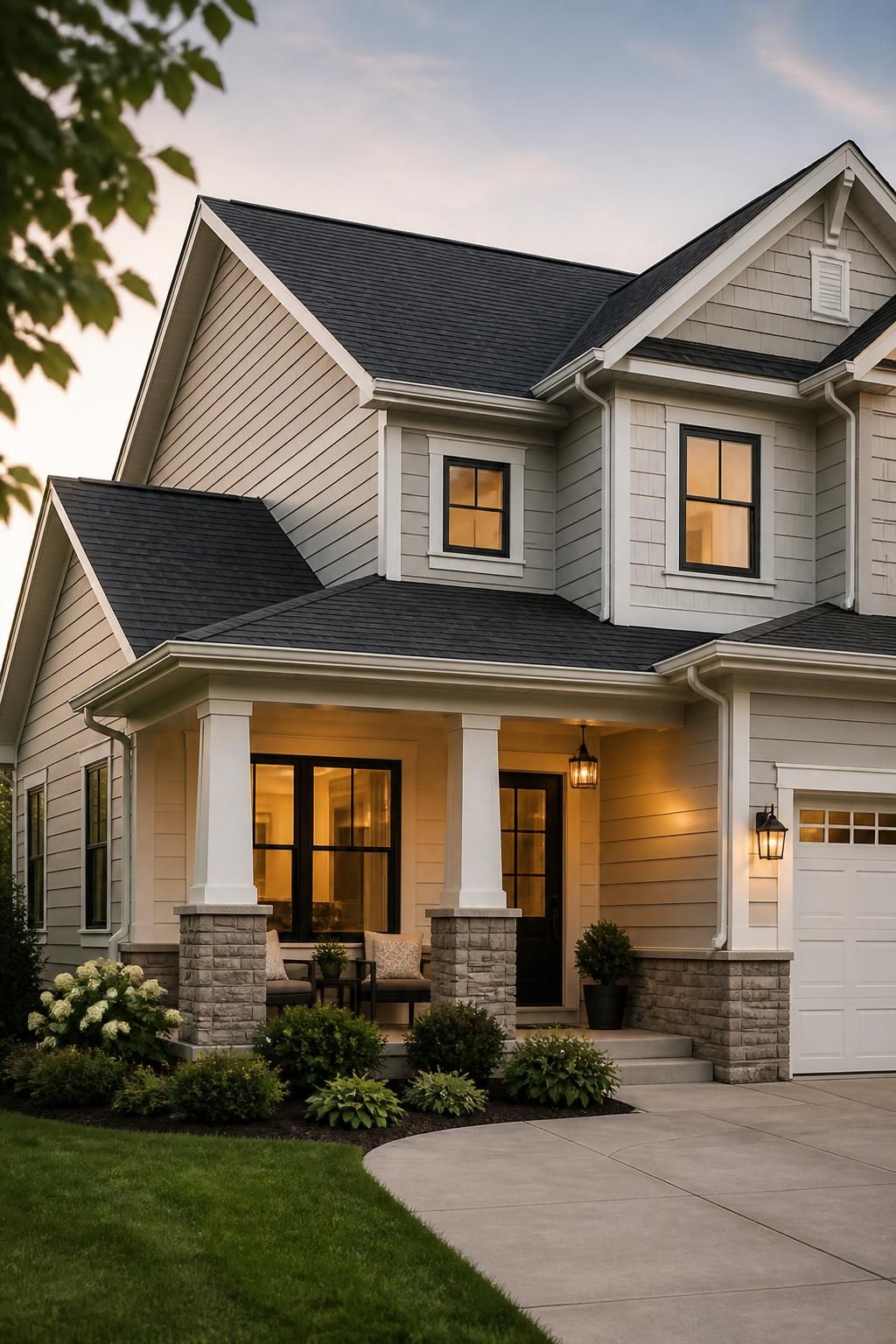 Well-kept home exterior with a clean roof and gutters.